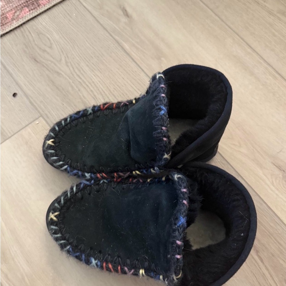 Mou Black Ankle Boots with Multicolor Stitching - Picture 3 of 3